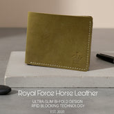 Royal Force Ultra Slim Oil Pull Up Genuine Leather Wallet Vintage Beige With Luxury Gift Box