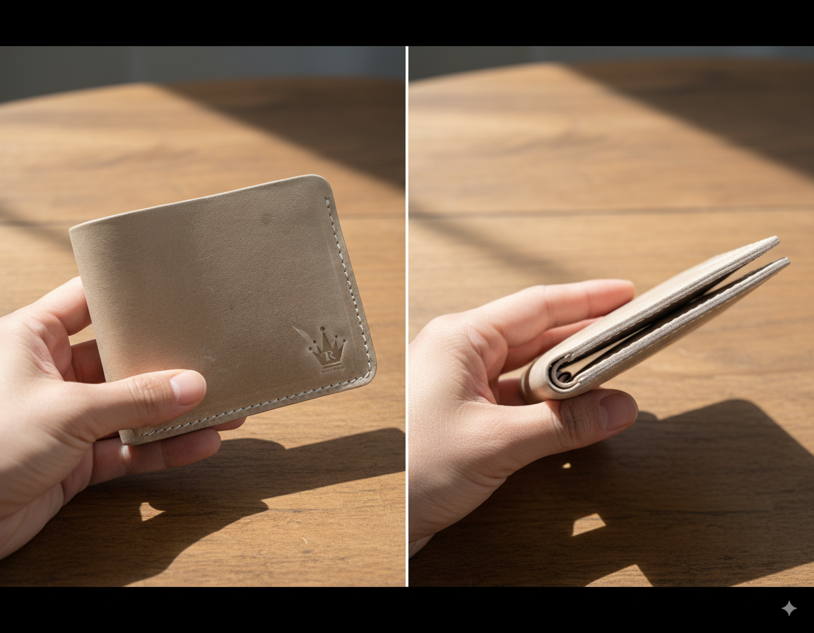 Royal Force Prestige Genuine Leather Crazy Skin Beige Wallet With Luxury Gift Box