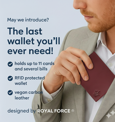ROYAL FORCE Burgundy Men's Classic Bifold Wallet with Card Slots, Bill Compartment and Id Window