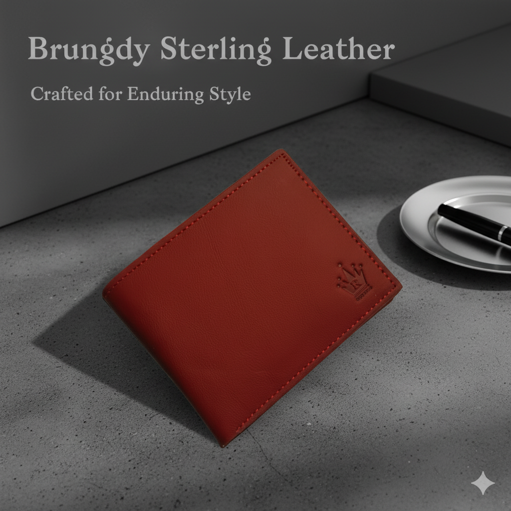 ROYAL FORCE Burgundy Men's Classic Bifold Wallet with Card Slots, Bill Compartment and Id Window
