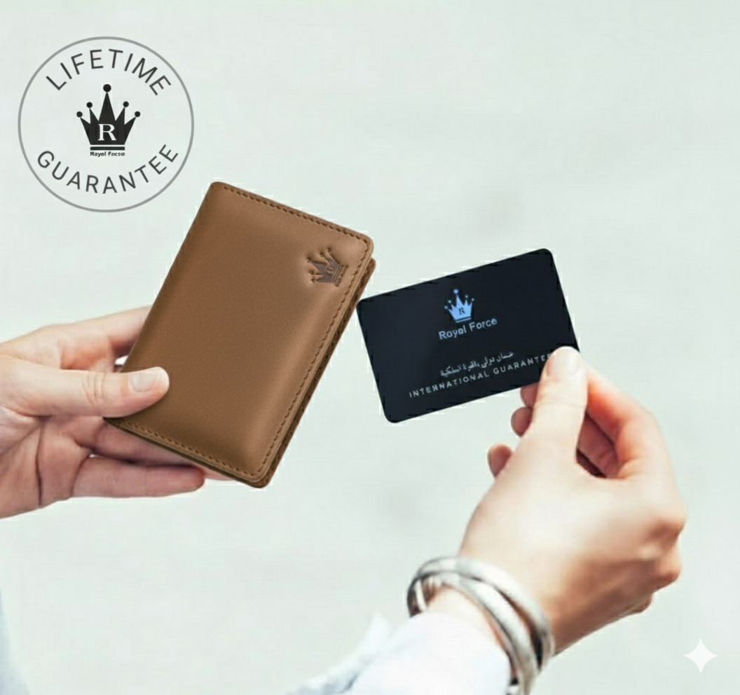 Royal Force Ultra Slim Oil Pull Up Genuine Leather Wallet Vintage Beige