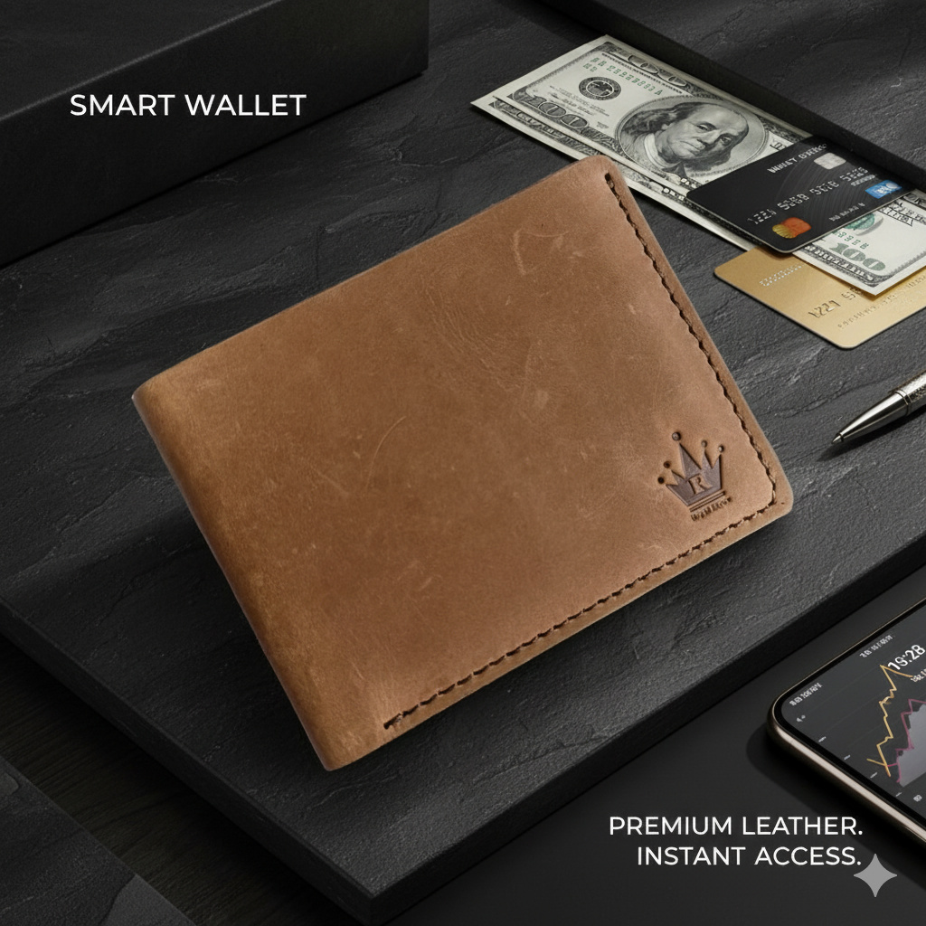 Royal Force Ultra Slim Oil Pull Up Genuine Leather Wallet Vintage Beige
