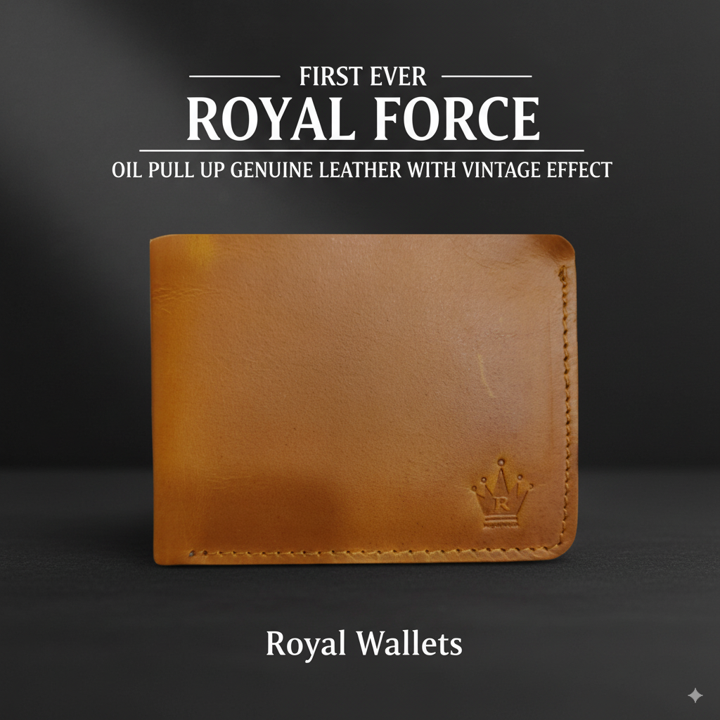 Royal Force Ultra Slim Oil Pull Up Genuine Leather Wallet Vintage Brown