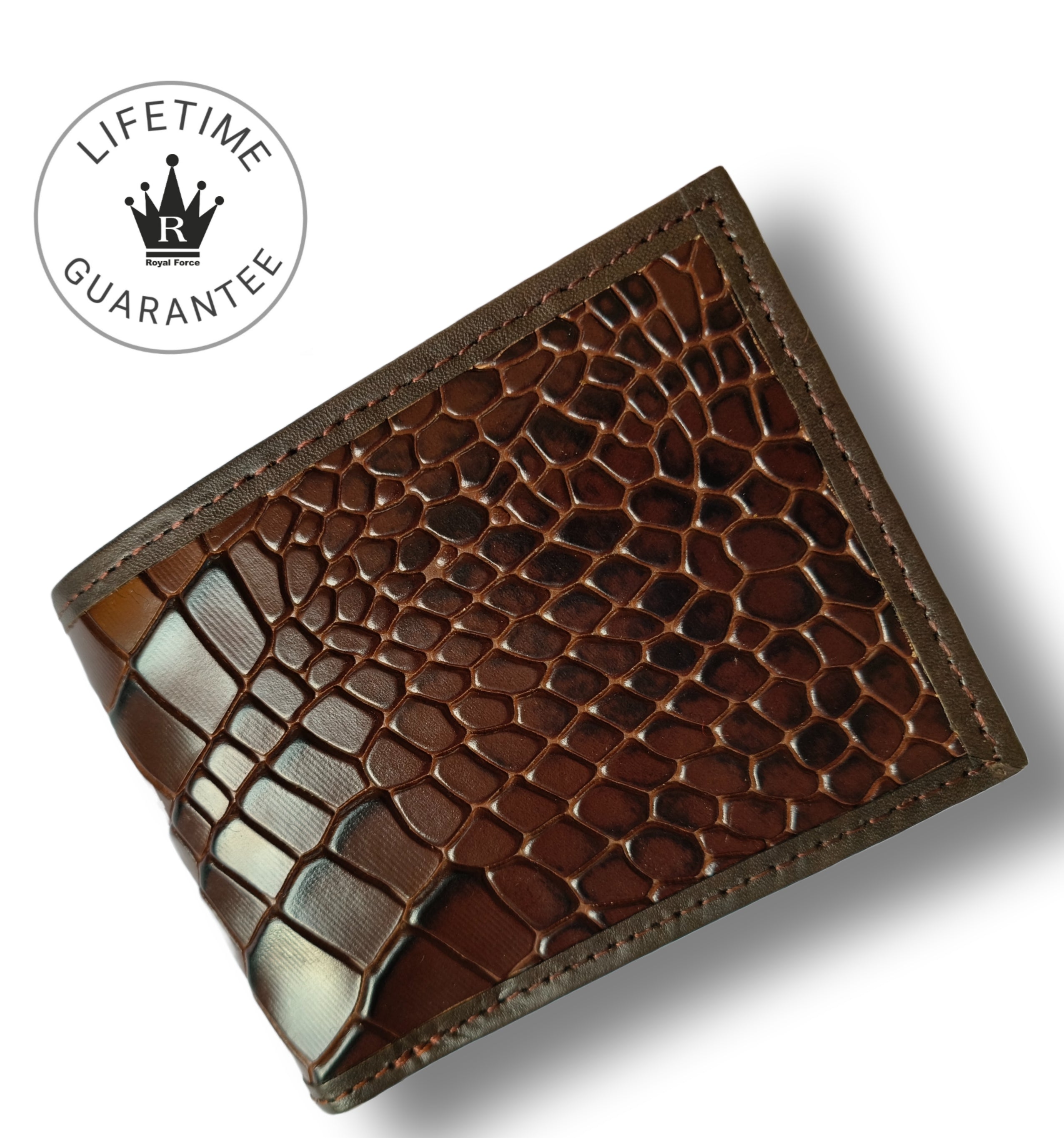 ROYAL FORCE Brown Men's Cobra Slim Wallet With  AUSTIN RFID Blocking Bifold Credit Card Holder With Gift Box