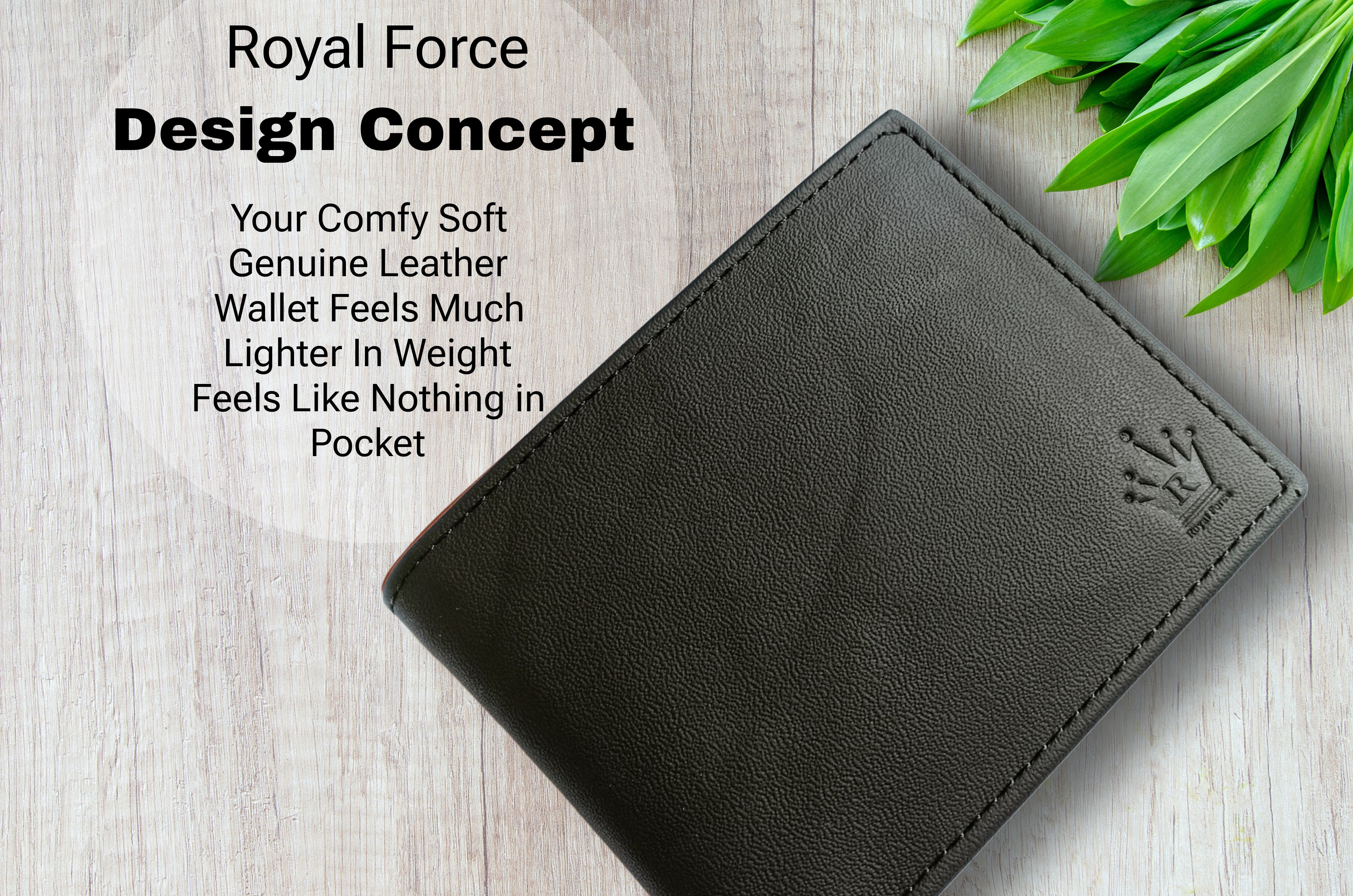 Royal Force Ultra Soft Genuine Leather Wallet Charcoal Black