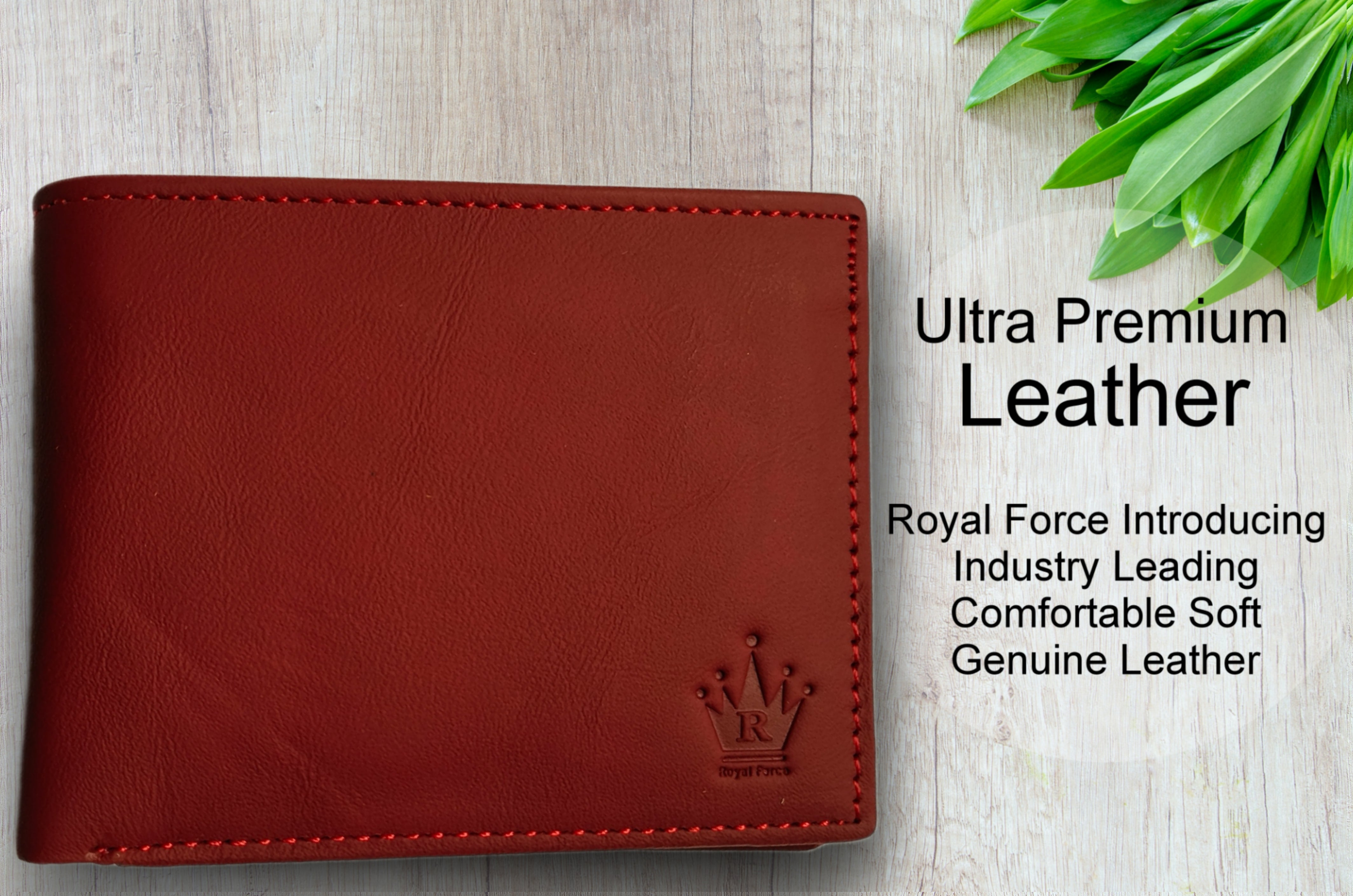 ROYAL FORCE Burgundy Men's Classic Bifold Wallet with Card Slots, Bill Compartment and Id Window