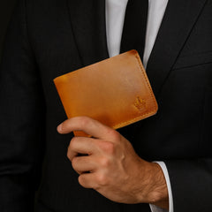 Royal Force Ultra Slim Oil Pull Up Genuine Leather Wallet Vintage Brown