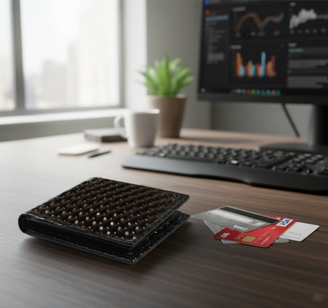 ROYAL FORCE Black Men's Xenzia Slim Wallet With  AUSTIN RFID Blocking Bifold Credit Card Holder With Luxury Gift Box