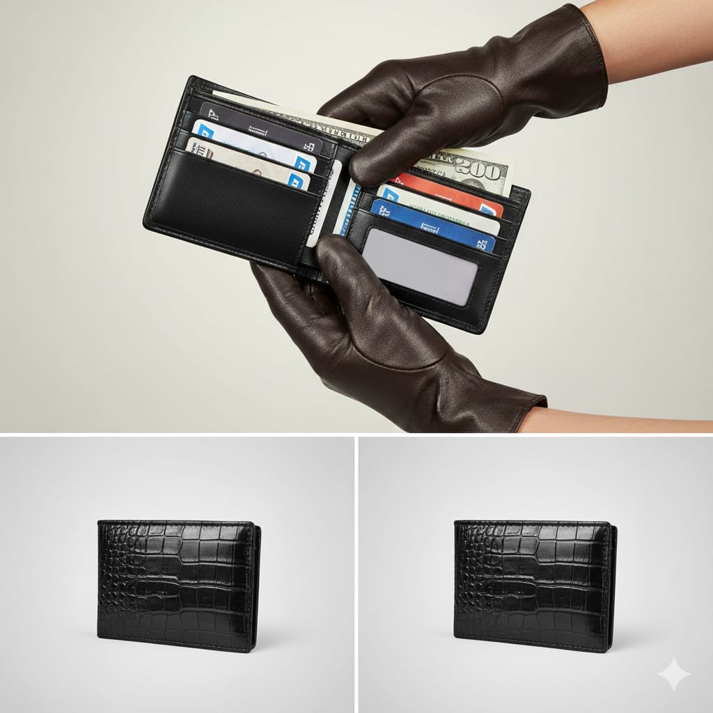 ROYAL FORCE Black Men's Cobra Slim Wallet With  AUSTIN RFID Blocking Bifold Credit Card Holder With Gift Box