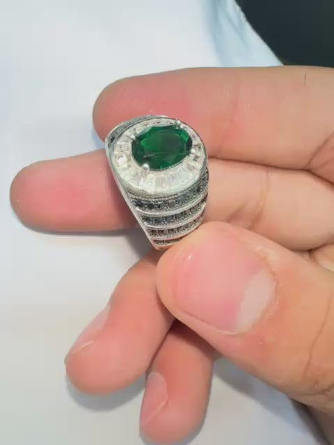 Original zarkon crystal with silver ring