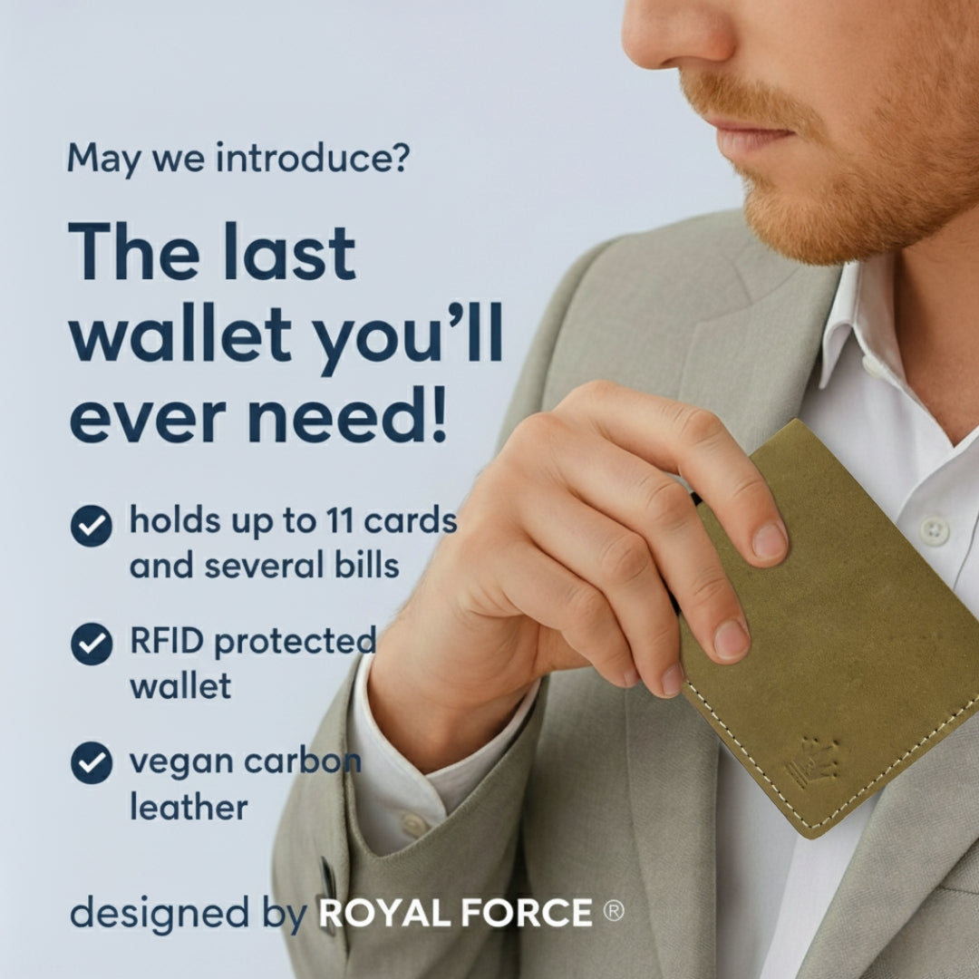 Royal Force Ultra Slim Oil Pull Up Genuine Leather Wallet Vintage Beige With Luxury Gift Box